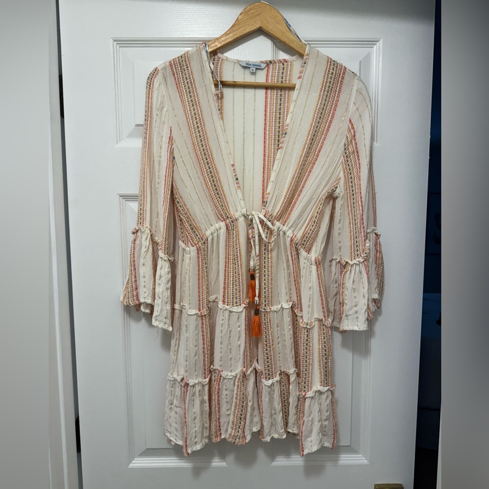 Striped Boho Cover-up with Tassels